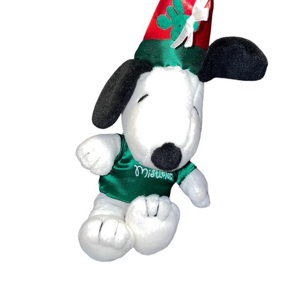 10" Snoopy Plush Peanuts Joe Mistletoe Santa Stuffed Animal Christmas Nursery - Picture 5 of 10